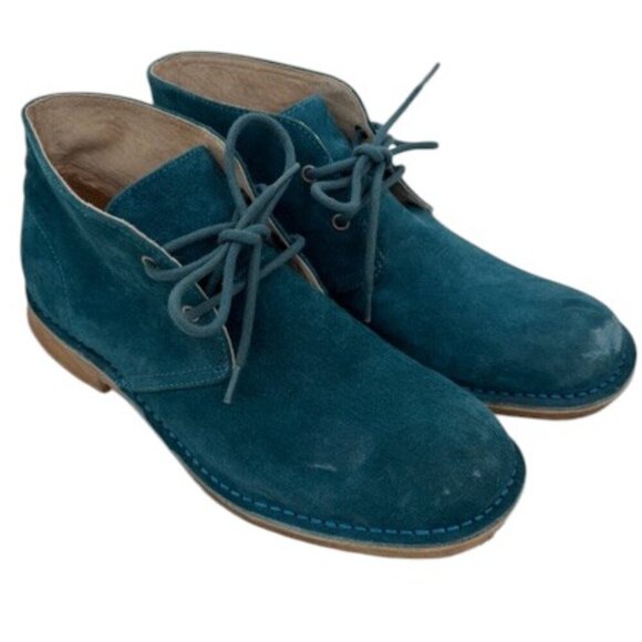 RARE! UGG Turquoise Teal Blue Suede Lace Up Chukka Boots Sz 9